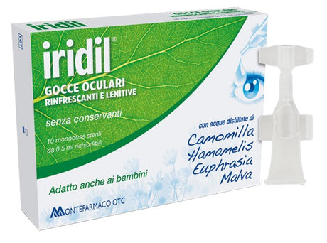 montefarmaco gocce oculari iridil 10 ampolle monodose richiudibili 05 ml iridina ean 8004995453003