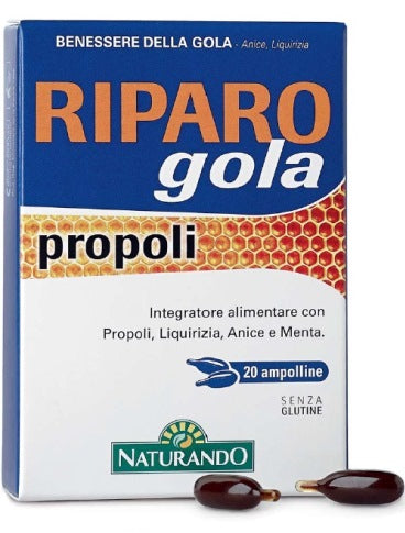 naturando riparo gola propoli 20 ampolle bevibili naturando ean 8013107042165