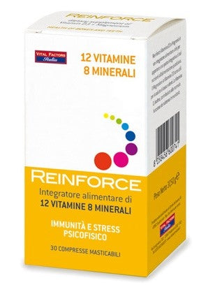 vital factors italia reinforce 12 vitamine 8 minerali 30 compresse masticabili reinforce ean 8058456600765
