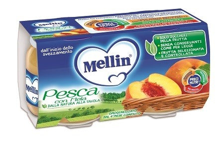 danone nutricia soc ben mellin omogeneizzato pesca mela 100 g 2 pezzi mellin ean 8000050536605