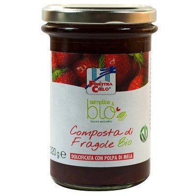 biotobio composta di fragole con polpa di mela bio 320 g biotobio ean 8017977008177