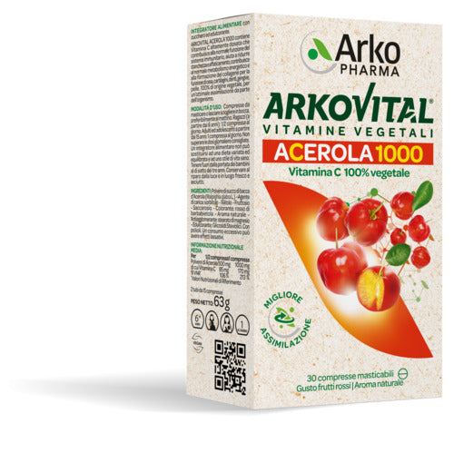 arkofarm arkovital acerola 1000 30 compresse masticabili arkofarm ean 3578830124076