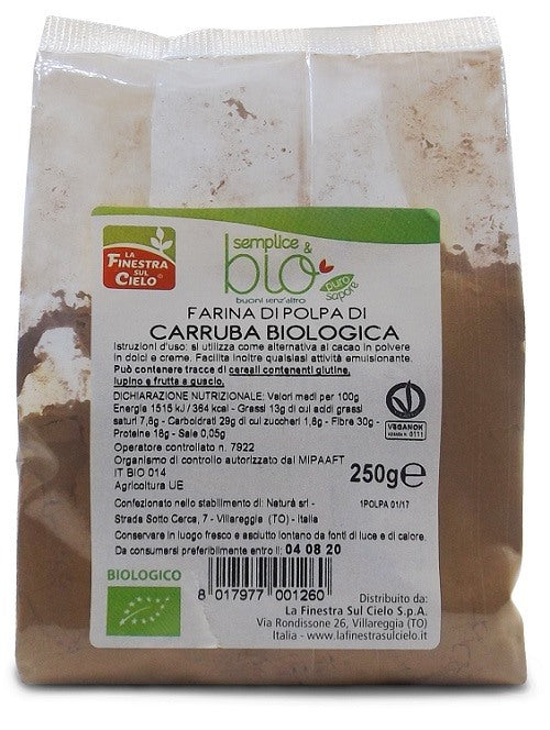 biotobio polpa di carruba farina bio 250 g biotobio ean 8017977001260