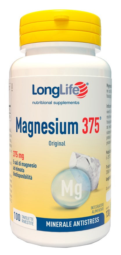 longlife longlife magnesium 375 mg 100 tavolette long life ean 8054521001444
