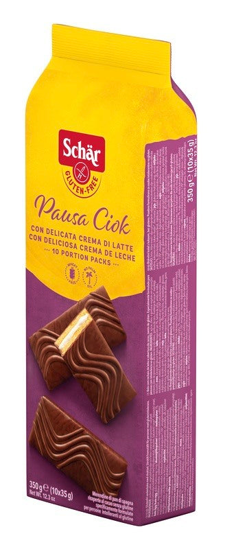 dr schar schaer schar pausa ciok merendine di pan di spagna con crema di latte 10 pezzi da 35 g schar ean 8008698002810