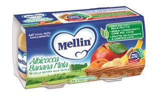 mellin mellin omogeneizzato albicocca banana mela 100 g 2 pezzi mellin ean 8591119000736
