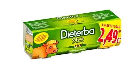 plasmon dieterba omogeneizzato vitello 3 pezzi 80 g dieterba ean 8001040040874