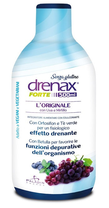 paladin pharma drenax forte loriginale con uva e mirtillo 500 ml drenax ean 8052049550475