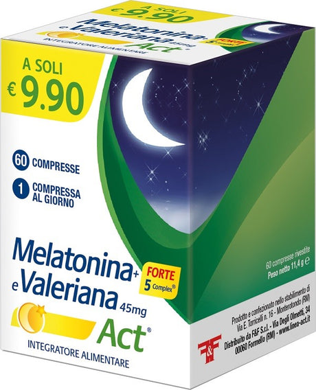 ff melatoninaforte 5 complex e valeriana act 60 compresse ff ean 8030936400096