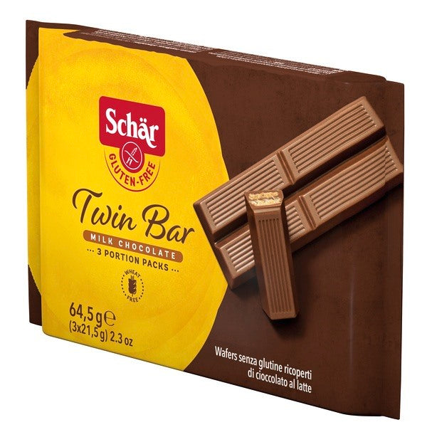 schar due schar twin bar wafers ricoperti di cioccolato al latte 3 pezzi da 215 g schar ean 8008698010235