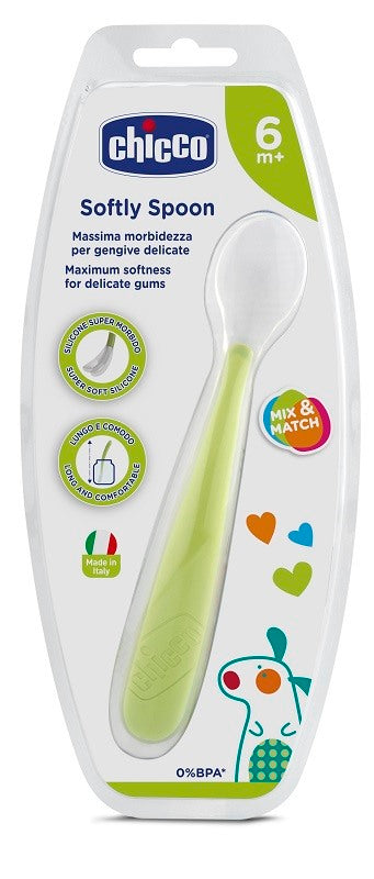 artsana chicco chicco cucchiaio morbido silicone 6m verde up chicco ean 8058664031801