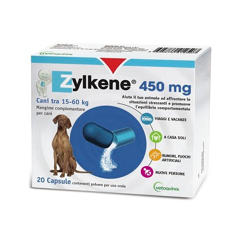 vetoquinol zylkene cani grossa taglia 15 60kg 20 capsule da 450 mg ean 3605874412507