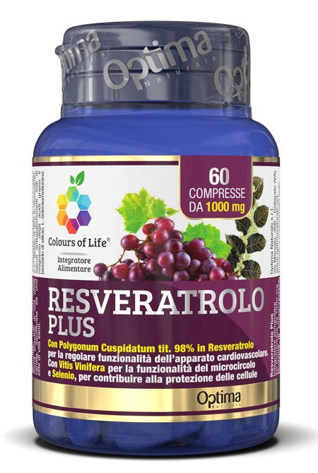 optima naturals colours of life resveratrolo plus 60 compresse 1000 mg colours of life ean 8052432434894