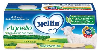 mellin mellin omogeneizzato agnello 2 pezzi x 80 g mellin ean 5900852021893