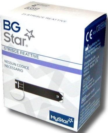 sanofi diagn strisce reattive misurazione glicemia bgstar mystar 25 pezzi bgstar ean 8051772540036