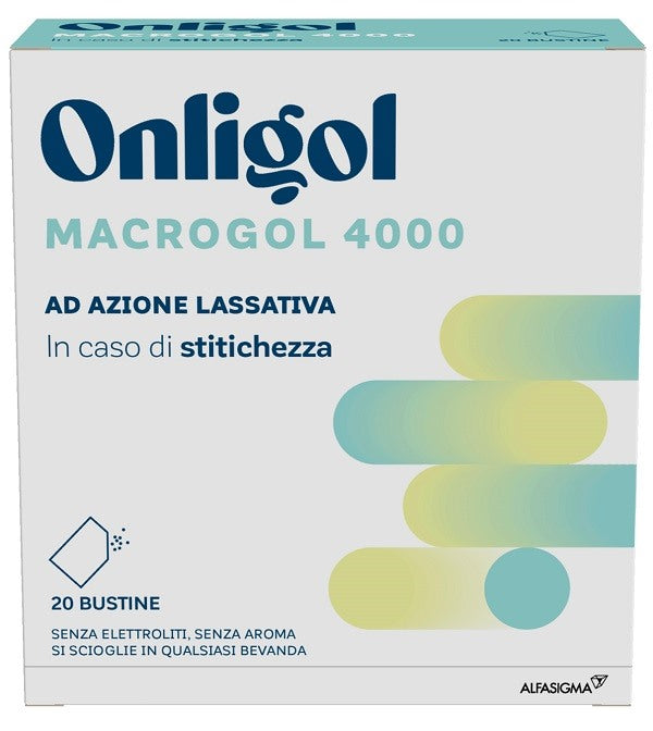 alfasigma chc onligol macrogol 4000 20 bustine 10 g senza zucchero onligol