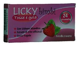 fitobucaneve licky caramelle bambini per tosse e gola fragola 70 g fitobucaneve