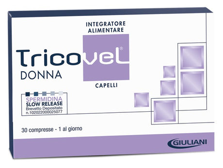 giuliani tricovel donna integratore alimentare con nutrienti specifici per capelli 30 compresse tricovel