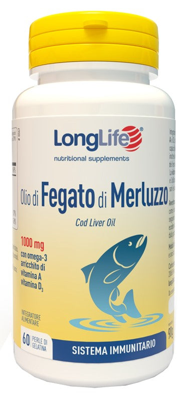 longlife longlife olio fegato merluzzo 1000 mg 60 perle long life ean 8054521001819