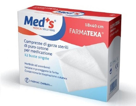 farmac zabban garza compressa meds 1212 18x40cm 12 pezzi meds ean 8000246004369