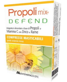 montefarmaco propoli mix defend 30 compresse masticabili gusto arancia propoli mix ean 8058363613223