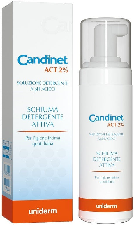 uniderm candinet act 2 schiuma detergente attiva 150 ml candinet ean 8032836151108