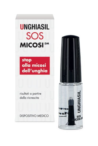 marco viti antimicotico unghiasil sos micosi in flacone di vetro 5 ml con pennello applicatore astuccio unghiasil ean 8050519571302