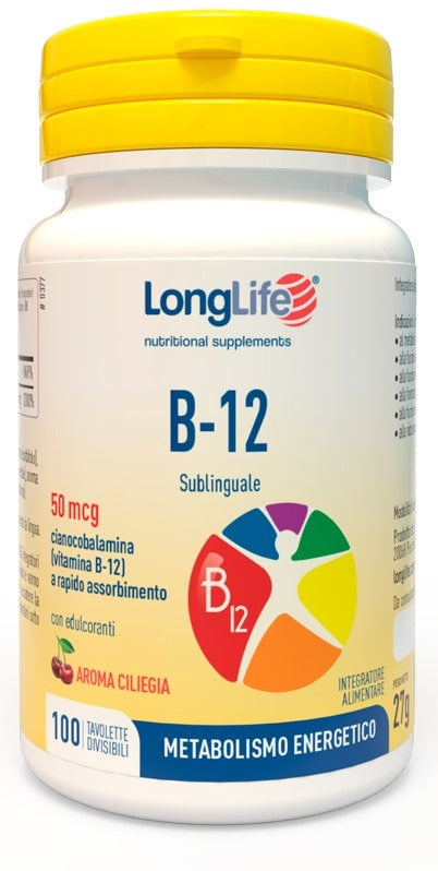 longlife longlife b12 50mcg sublinguale 100 tavolette long life ean 8054521000294