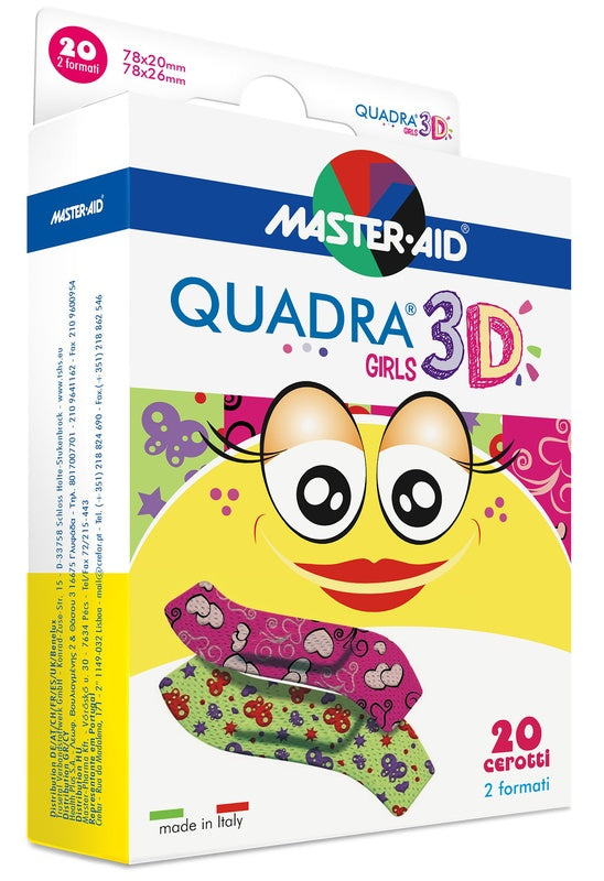 pietrasanta cerotto master aid quadra 3d girls 20 pezzi assortiti master aid ean 8032956143717
