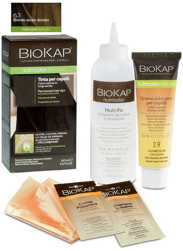 bios line biokap nutricolor delicicato 630 biondo scuro dorato tinta tubo flacone biokap ean 8030243010483
