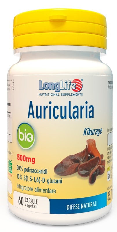 longlife longlife auricularia bio 60 capsule long life ean 8054521000256