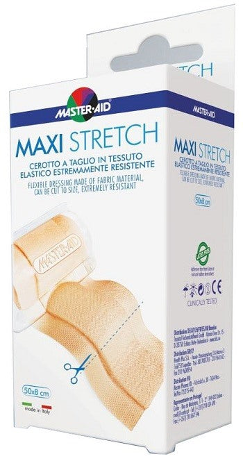 pietrasanta master aid stretch cerotto a taglio in tessuto elastico resistente 50 x 8 cm master aid ean 8032956140105