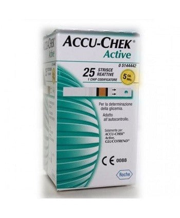 roche diagn d care strisce misurazione glicemia accu chek active strips 25 pezzi inf retail accu chek ean 4015630064168