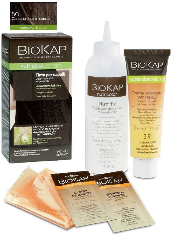 bios line biokap nutricolor delicato 50 new castano chiaro naturale tinta 140 ml biokap ean 8030243011220