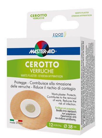 pietrasanta cerotto verruche master aid footcare 38 mm 12 pezzi e3 master aid ean 8032956144059