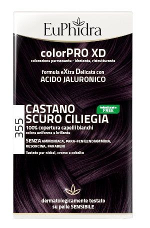 zeta farmaceutici euphidra colorpro xd 355 castano scuro ciliegia gel colorante capelli in flacone attivante balsamo guanti euphidra ean 8056772632385