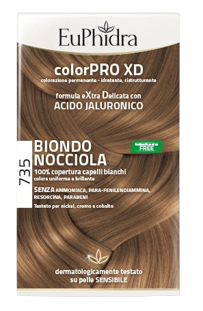 zeta farmaceutici euphidra colorpro xd 735 biondo nocciola gel colorante capelli in flacone attivante balsamo guanti euphidra ean 8056772632514