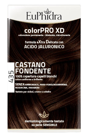 zeta farmaceutici euphidra colorpro xd 435 castano fondente gel colorante capelli in flacone attivante balsamo guanti euphidra ean 8056772632408