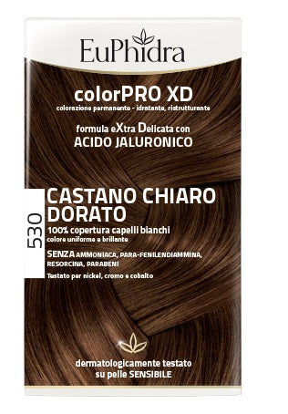 zeta farmaceutici euphidra colorpro xd 530 castano chiaro dorato gel colorante capelli in flacone attivante balsamo guanti euphidra ean 8056772632439
