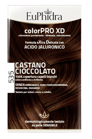 zeta farmaceutici euphidra colorpro xd 535 castano cioccolato gel colorante capelli in flacone attivante balsamo guanti euphidra ean 8056772632446