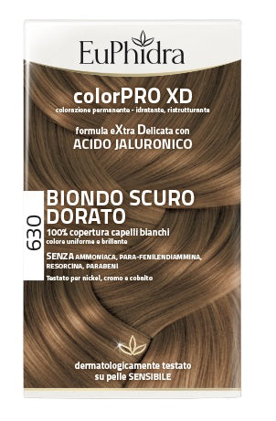 zeta farmaceutici euphidra colorpro xd 630 biondo scuro dorato gel colorante capelli in flacone attivante balsamo guanti euphidra ean 8056772632477