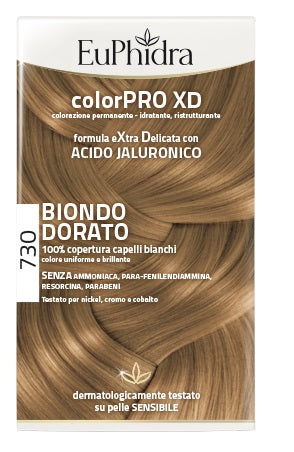 zeta farmaceutici euphidra colorpro xd 730 biondo dorato gel colorante capelli in flacone attivante balsamo guanti euphidra ean 8056772632507
