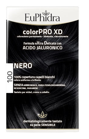 zeta farmaceutici euphidra colorpro xd 100 nero gel colorante capelli in flacone attivante balsamo guanti euphidra ean 8056772632361