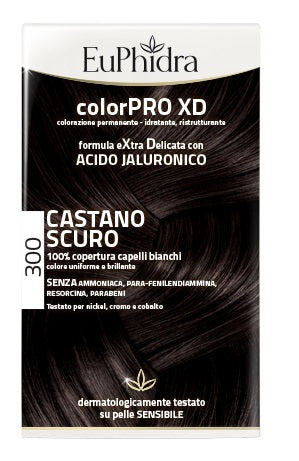 zeta farmaceutici euphidra colorpro xd 300 castano scuro gel colorante capelli in flacone attivante balsamo guanti euphidra ean 8056772632378
