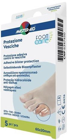 pietrasanta idrocolloide master aid footcare vesciche dita 60x20 mm 5 pezzi a2 master aid ean 8032956144080