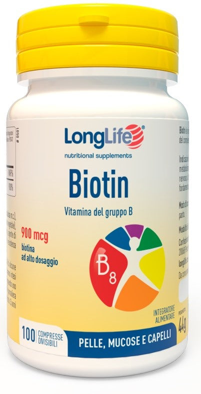 longlife longlife biotin 900 mcg 100 compresse long life ean 8054521009983
