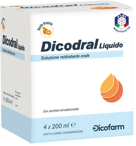 dicofarm dicodral liquido soluzione reidratante orale 4 x 200 ml dicodral