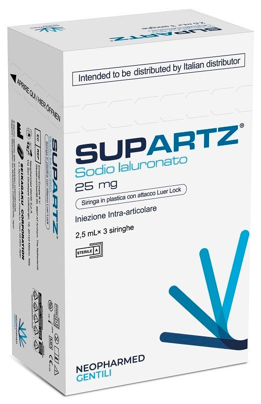 neopharmed gentili siringa preriempita intra articolare supartz acido ialuronico 25 mg 25 ml 3 pezzi mdm ean 4987541301420