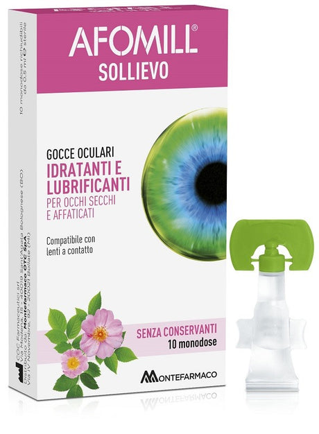 montefarmaco afomill sollievo gocce oculari occhi 10 fiale da 05 ml afomill ean 8058363614640