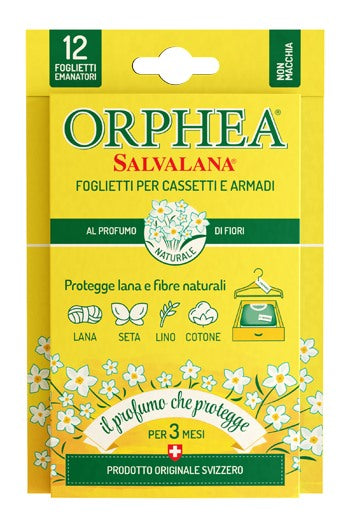 tavola orphea salvalana foglietti cassetti armadi profumo fiori display 12 pezzi ean 8001365118104